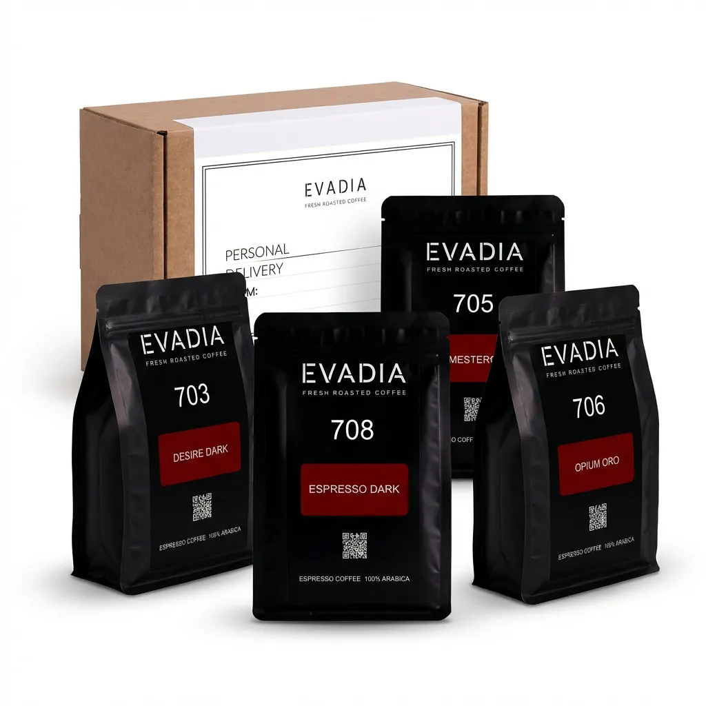 НАБОР "БЕЗ КИСЛИНКИ ПОД МОЛОКО" 4-е вида кофе по 250 гр.